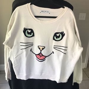 Wildfox kitty cat sweatshirt